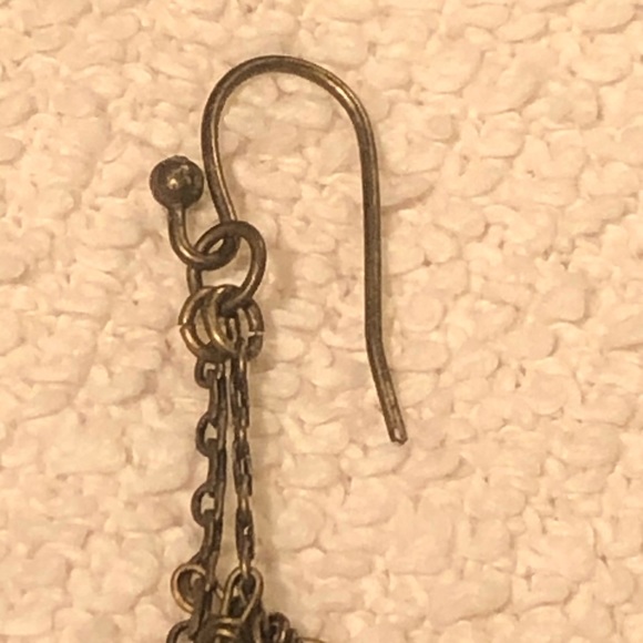 Antique Look Dangling Beaded Chain Hook Earrings - Picture 5 of 6